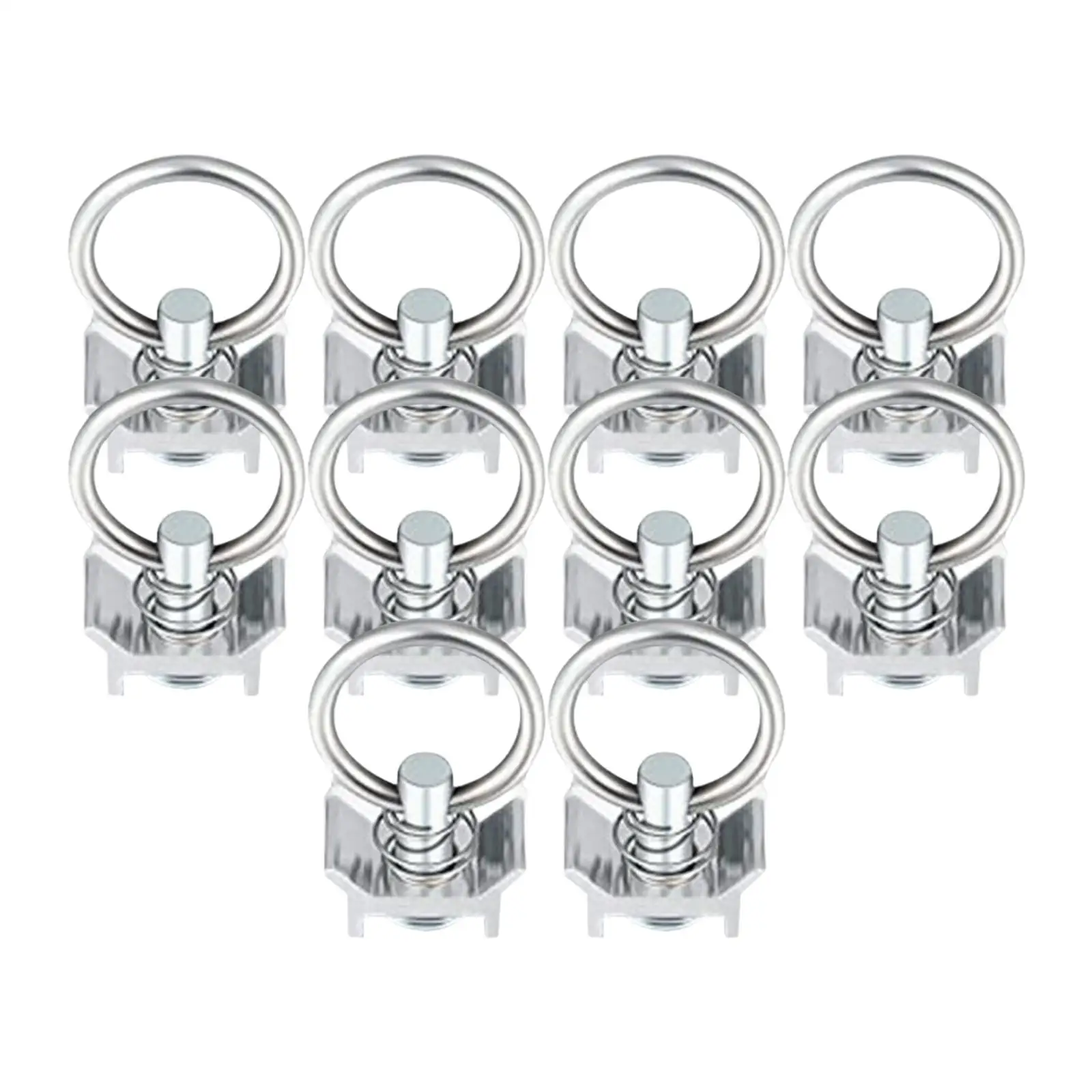 10x L Track Single Stud Fitting Keeper Cargo Control Heavy Duty Sturdy Premium with Round Ring for Speaker Pickup Truck Bed