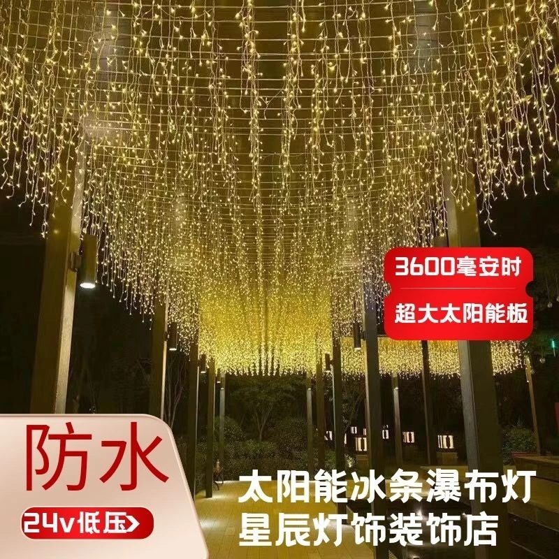 LED Ice Bar Licht Wasserdicht Solar Ice Bar Wasserfall Licht