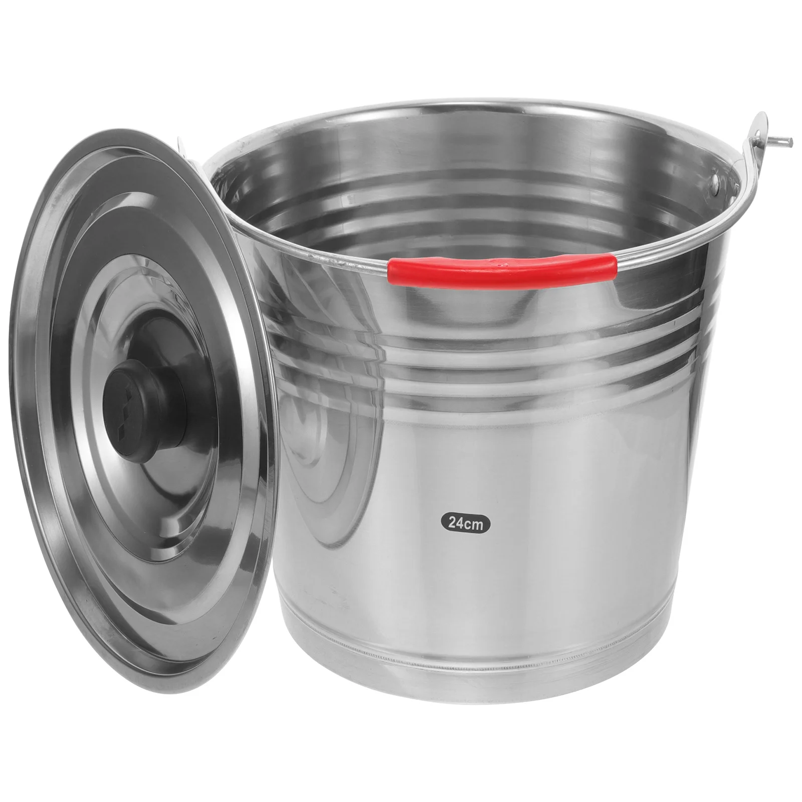 Stainless Steel Bucket Water Bar Portable Garbage Can with Lid Multifunction Ice Cube Container for Cocktail