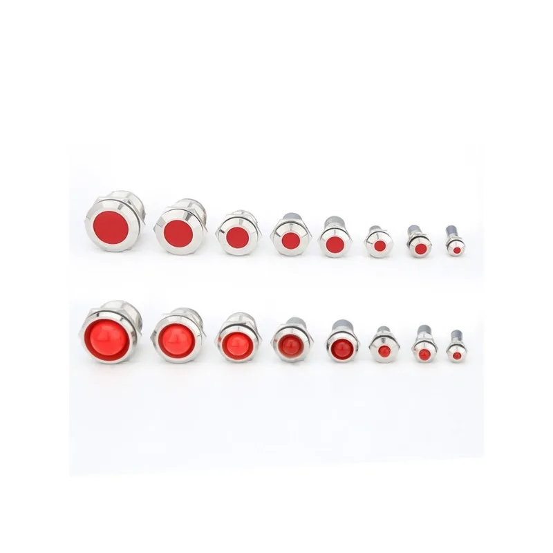 6mm 8mm 10mm 12mm 14mm 16mm 19mm Warning Indicator Signal Indicator Line 1pcs 3V 5V 12V 24V 110V 220 Waterproof IP65 Metal LED