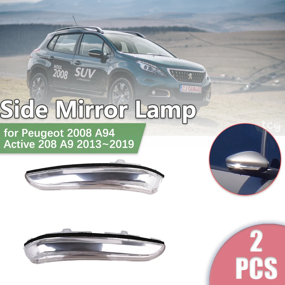 

Car Rearview Side Mirror LED for Peugeot 2008 A94 Active 208 A9 2013~2019 2014 Turn Signal Indicator Lamp Light Part Accessories