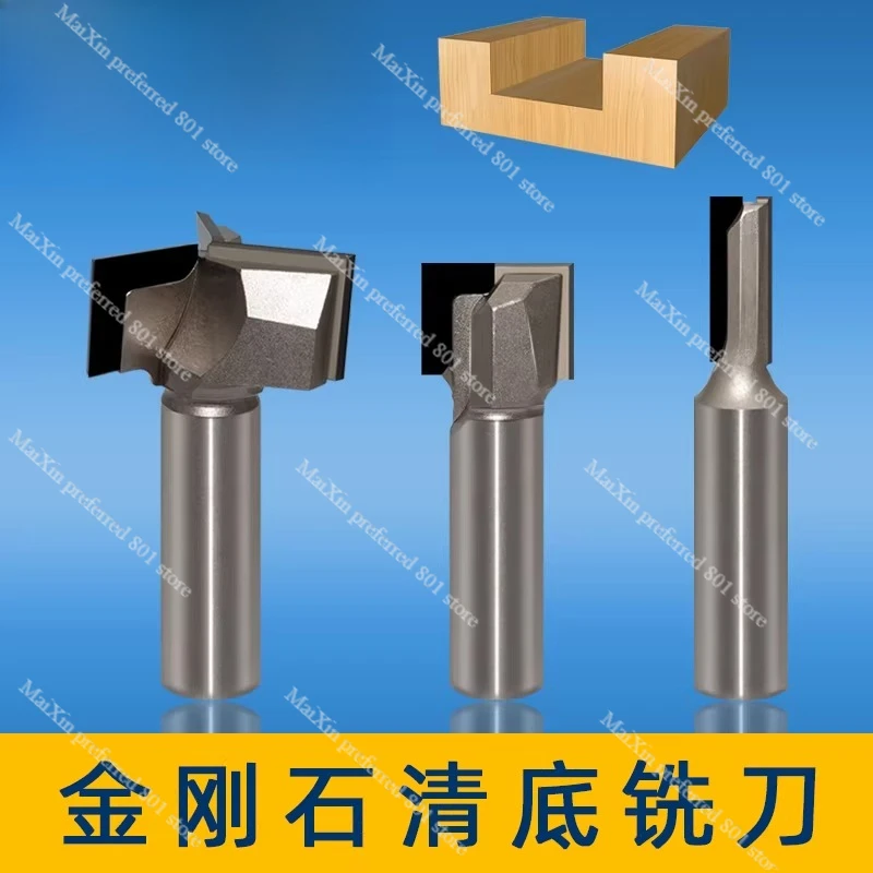 

Набор алмазных фрез PCD с плоским дном для очистки, штробления и прямого фрезерования, для деревообработки и резьбы