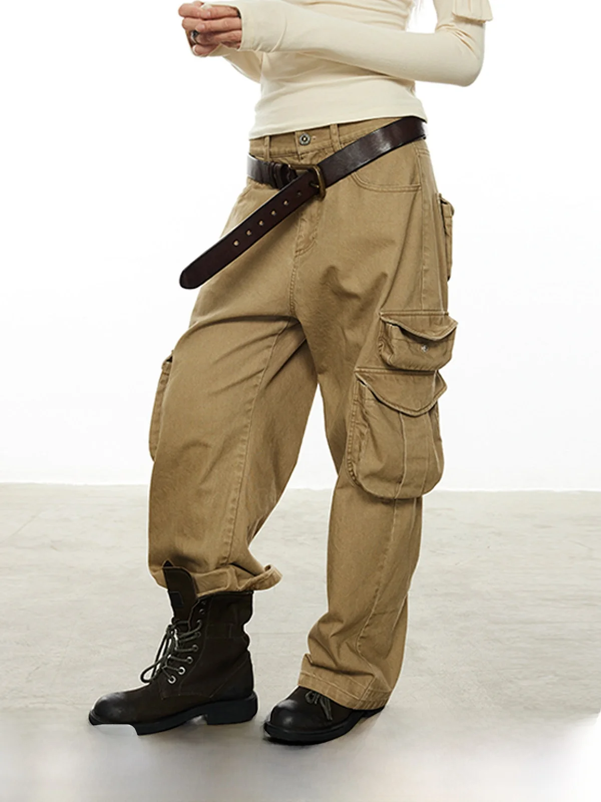 

Робочие брюки в стиле ретро с американской завязкой Distred 3D ket, свободные прямые брюки длиной до пола с широкими штанинами для женщин