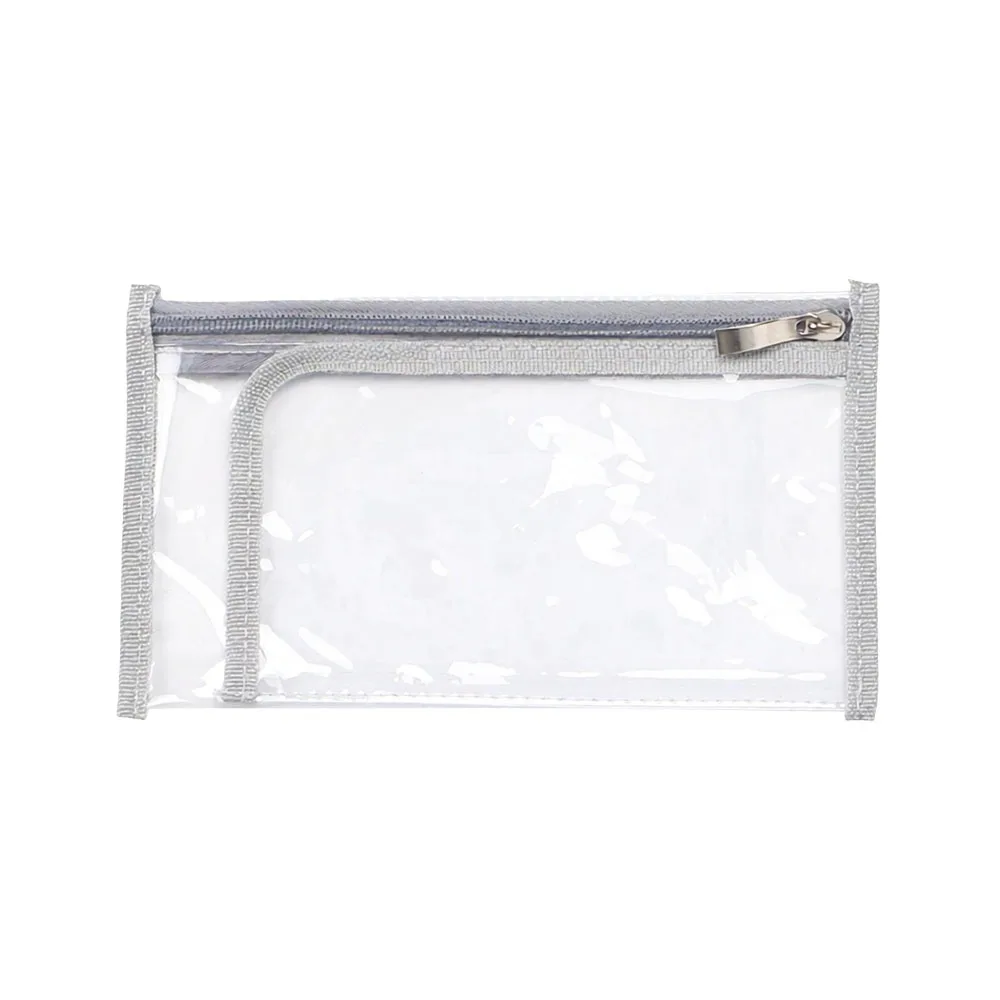 New Transparent Makeup Bag PVC Waterproof Zipper Pouch Large Capacity Document Organizer Bag Card Organization