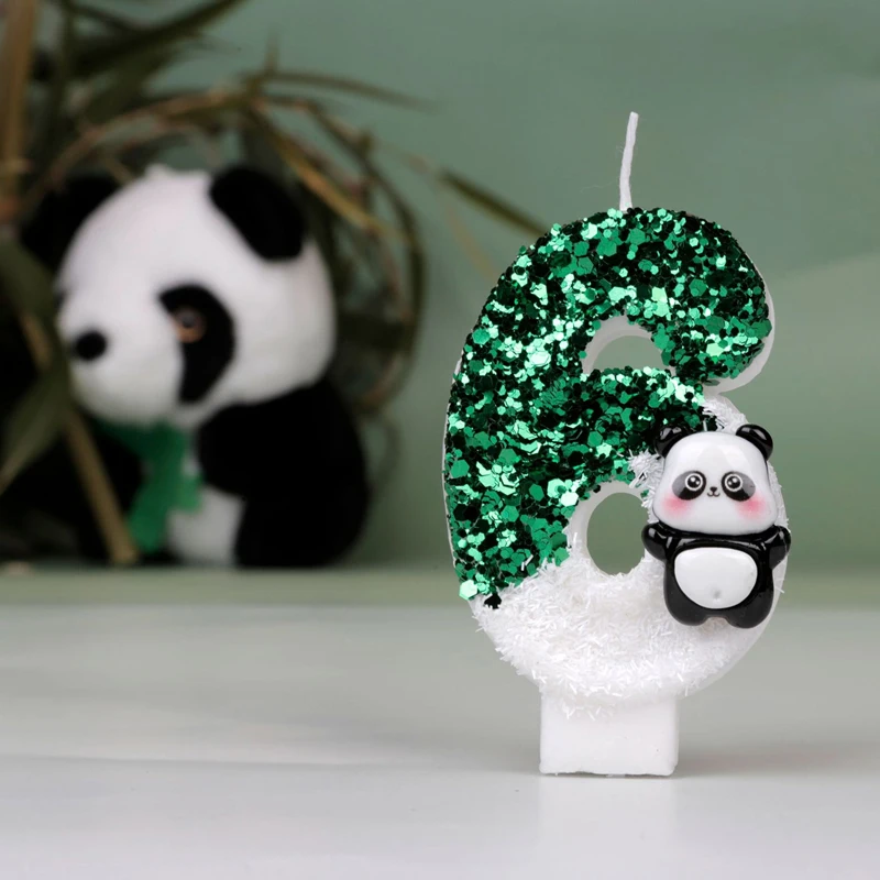 1PC Creative Digital Candles Cute Panda Birthday Cake Party Candle Party Atmosphere Candle Scene Decoration Supplies