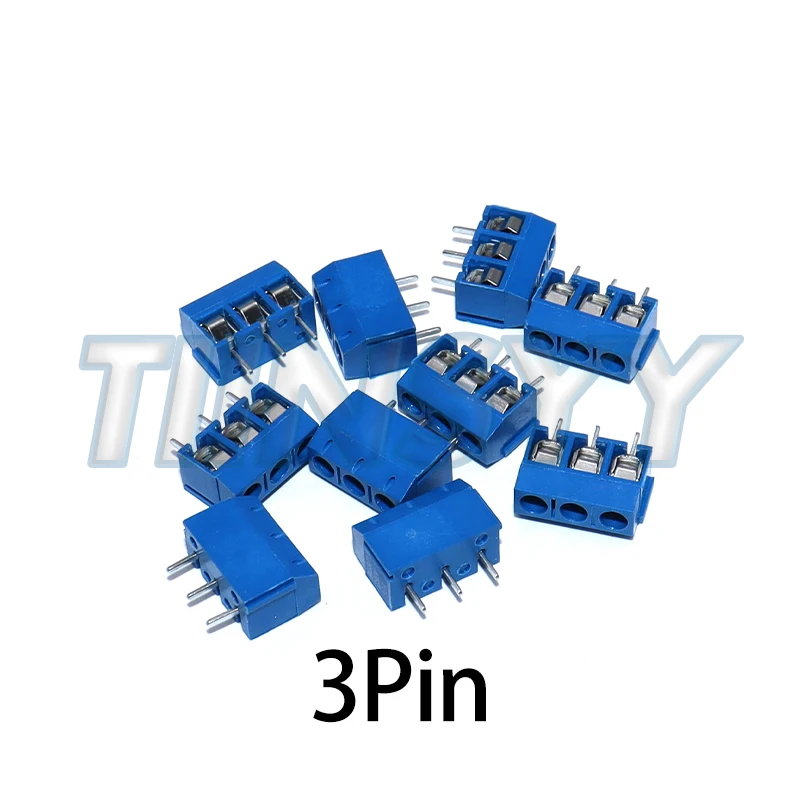 KF301-2P KF301-3P Blue 5mm PCB Screw Terminal Block KF301 2 Pin 3 Pin Wire Connector Straight Needle