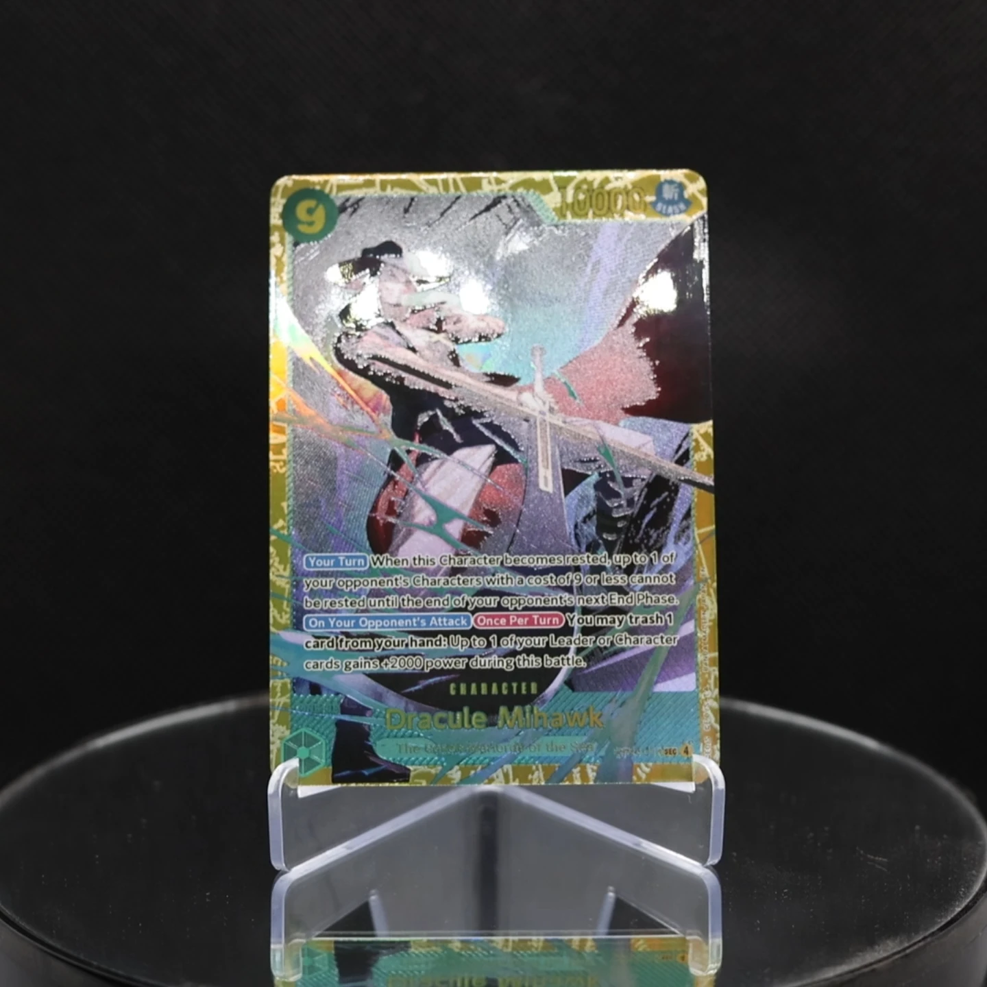 

4pcs/set OPCG English OP14-119 Dracule Mihawk Secret SEC Card 9 Cost Mihawk Textured Foil Card Anime Collectible Cards Game Toys