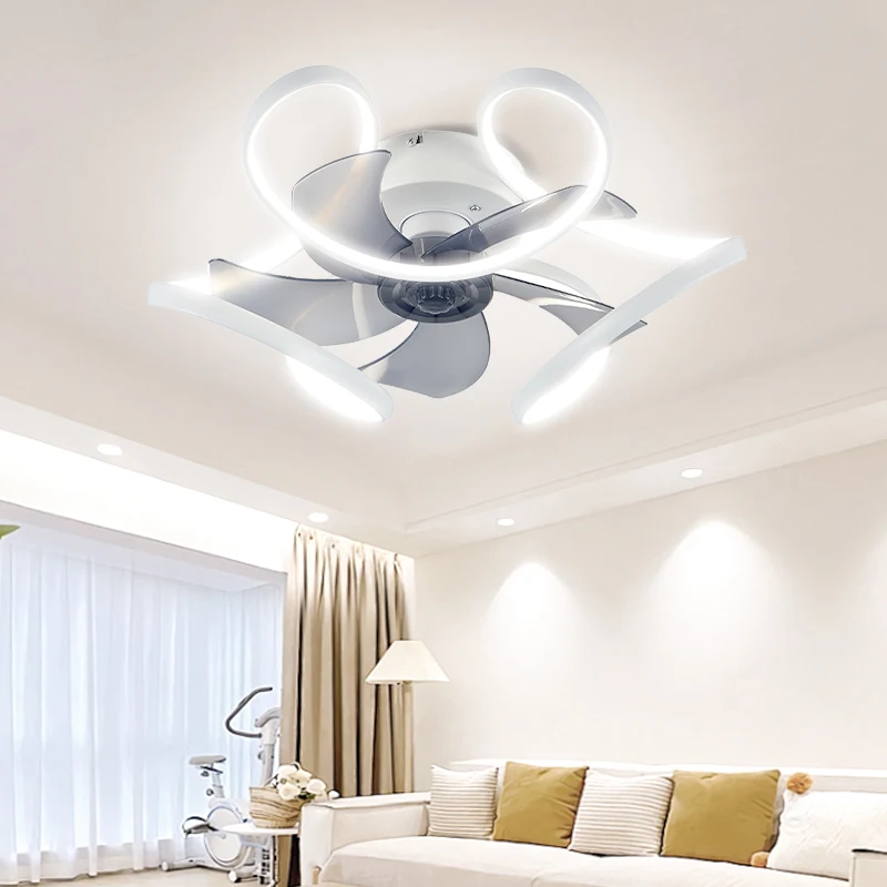 Imagem -02 - Suokeshuc-luz Moderna do Ventilador de Teto do Led Nórdico Lâmpada da Decoração Home Controle Remoto Escurecimento Stepless Criativo 64w 85265v