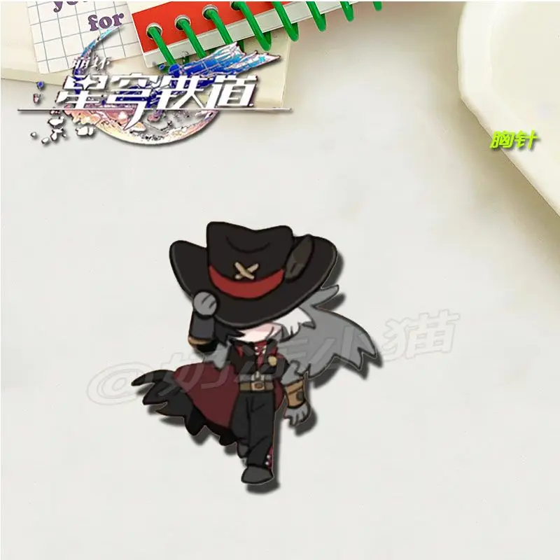 Boothill Expression Badges Pins Anime Honkai Star Rail Women Brooch Fashion Creative Kawaii Cosplay Brooches for Bag Accessorie