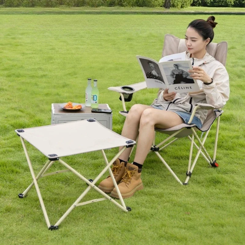 &Folding Camping Chair Lightweight Portable Fabric Moon Chair Portable Outdoor Picnic Travel Garden Terrace Leisure Furniture