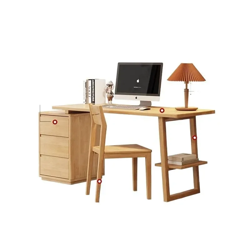 Italian Minimalist Solid Wood Computer Desk Light Luxury Home Office Writing Table for Boss Desk
