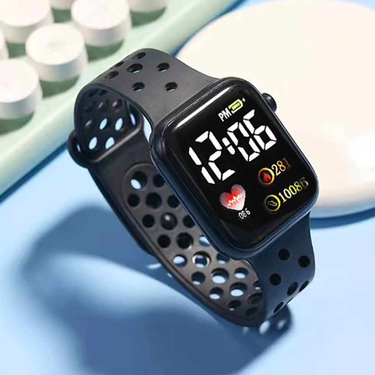 3PCs Hot Sale Fashion Square Silicone Watch