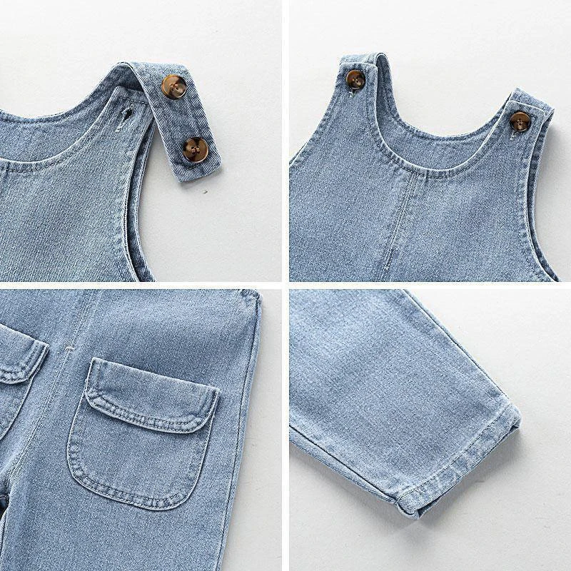 DIIMUU Toddler Baby Clothing Children Boys Overalls Kids Girls Denim Pants Casual Dungarees Trousers Rompers Jumper 1-5 Years