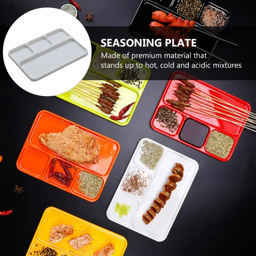 

Sauce Dish 4 Compartment Seasoning Plate Dipping Tray For Vinegar Soy Sauce Melamine Flavor Dish For Home Restaurant