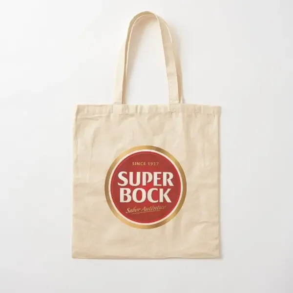 Bolso de lona de algodón Super Bock, bolso de mano de diseñador reutilizable, bolso de moda para mujer, tela de compras plegable impresa Unisex para comestibles