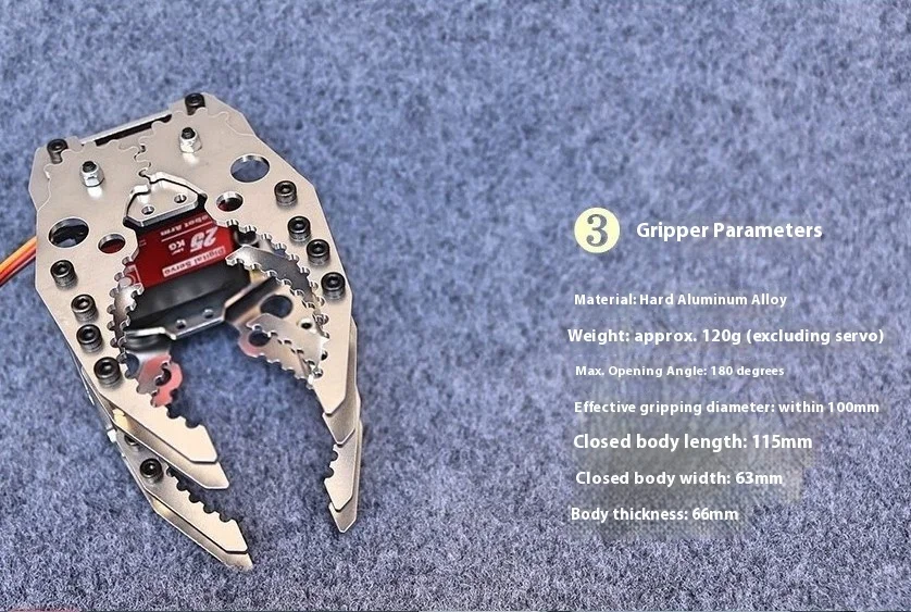 Robottankgrijper, robotarm, aluminium grijper