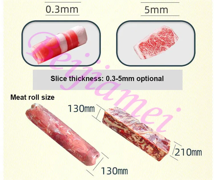 Machine commerciale pour couper la viande glacée en rouleau, en acier inoxydable, avec découpe entièrement automatique