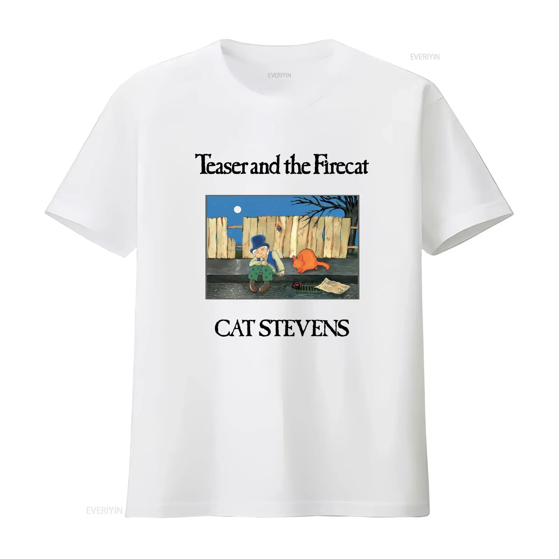 Cat Stevens Teaser and the Firecat T Shirt for Vintage Design vintage Washed Breathable designer clothes graphic Casual