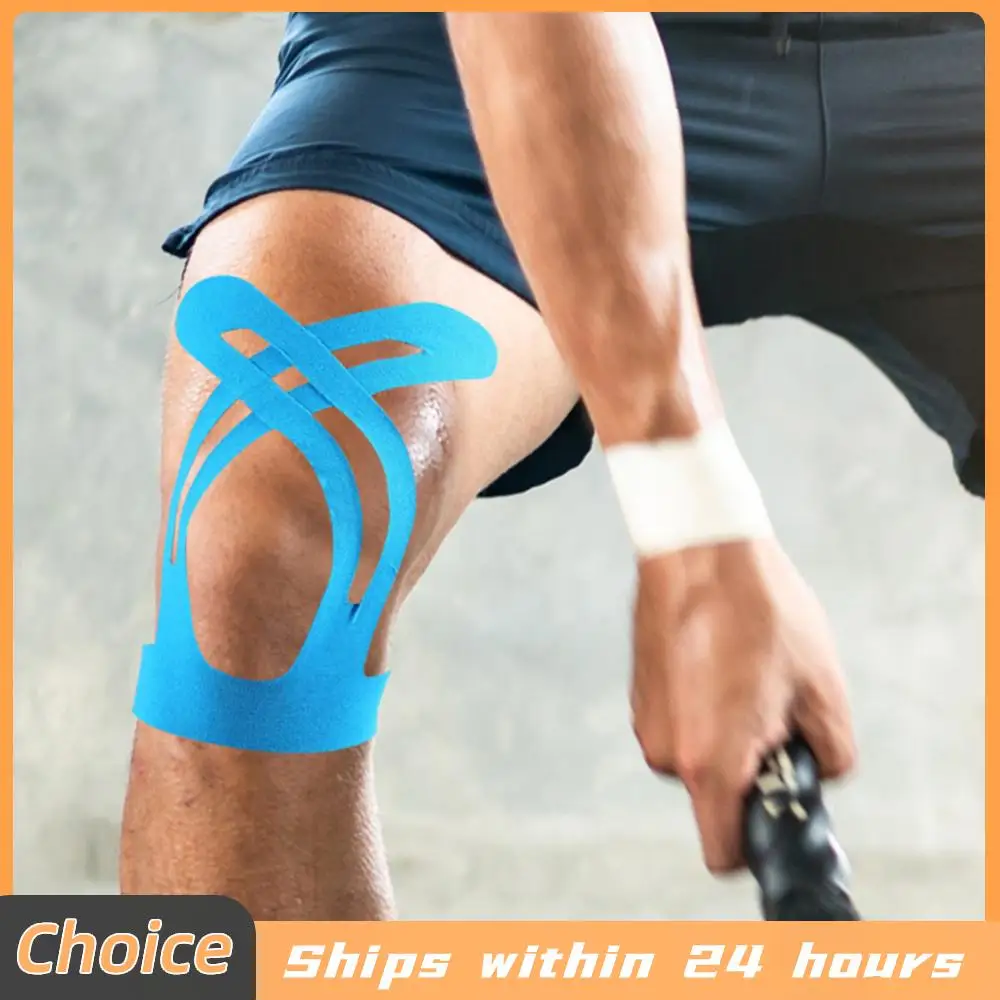 5 Stück Vorgeschnittenes Kinesiologie-Tape Elastisches Sport-Knieband Atmungsaktives Baumwoll-Athletikband für Kniestütze & Stabilität