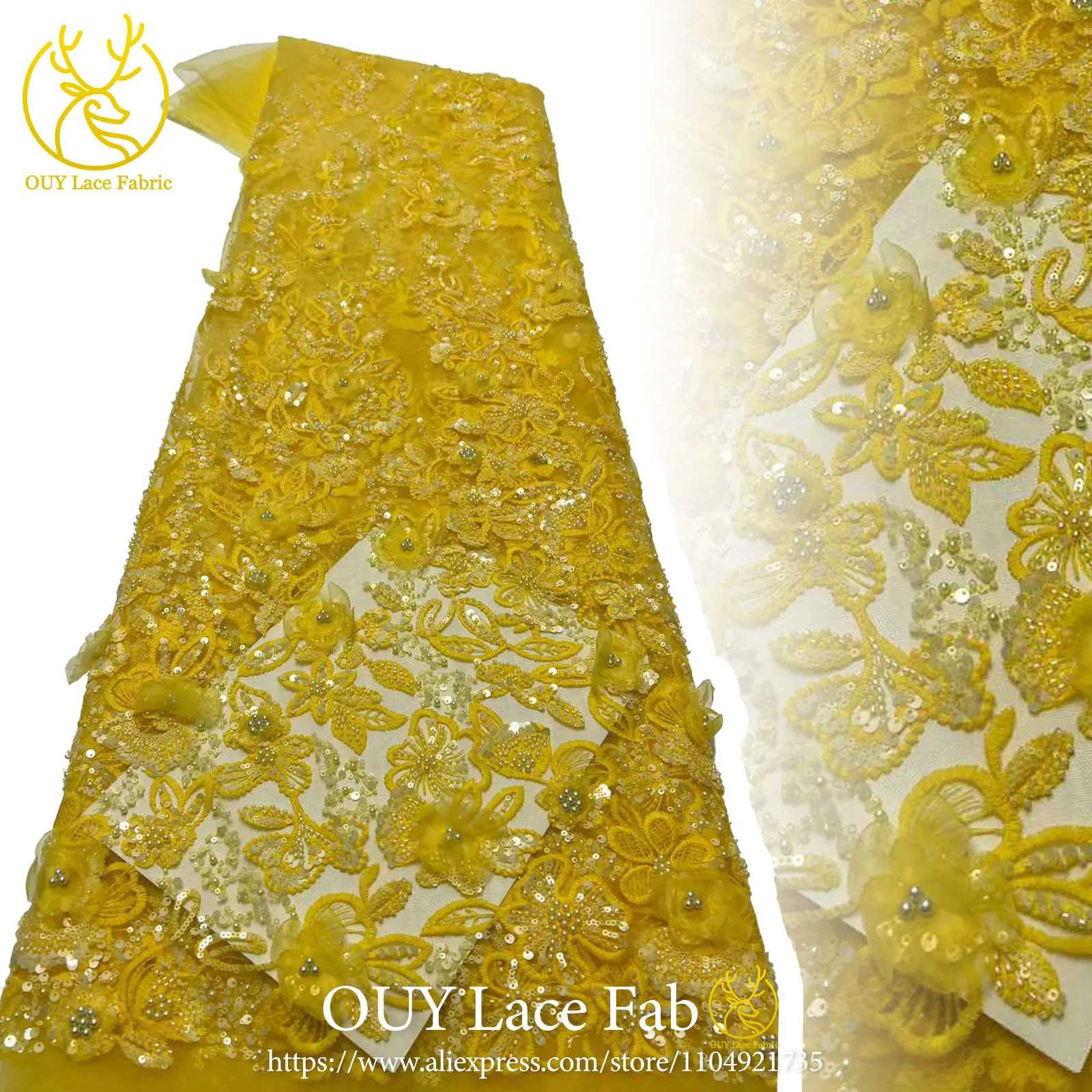 럭셔리 아프리카 스팽글 비즈 레이스 원단 2026 프리미엄 품질 그린 프랑스-나이지리아 자수 레이스 원단 파티 드레스 5야드