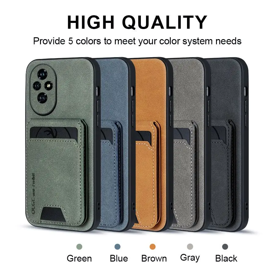 Для Honor 200Pro чехол из искусственной кожи Honor 200/200Lite кожаный кошелек-держатель для карт кожаный чехол