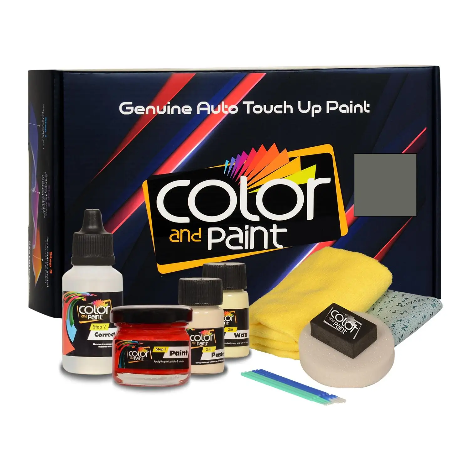 Color and Paint compatible with Fiat Automotive Touch Up Paint - GROOVE METAL GREY MET-372/A-basic Care