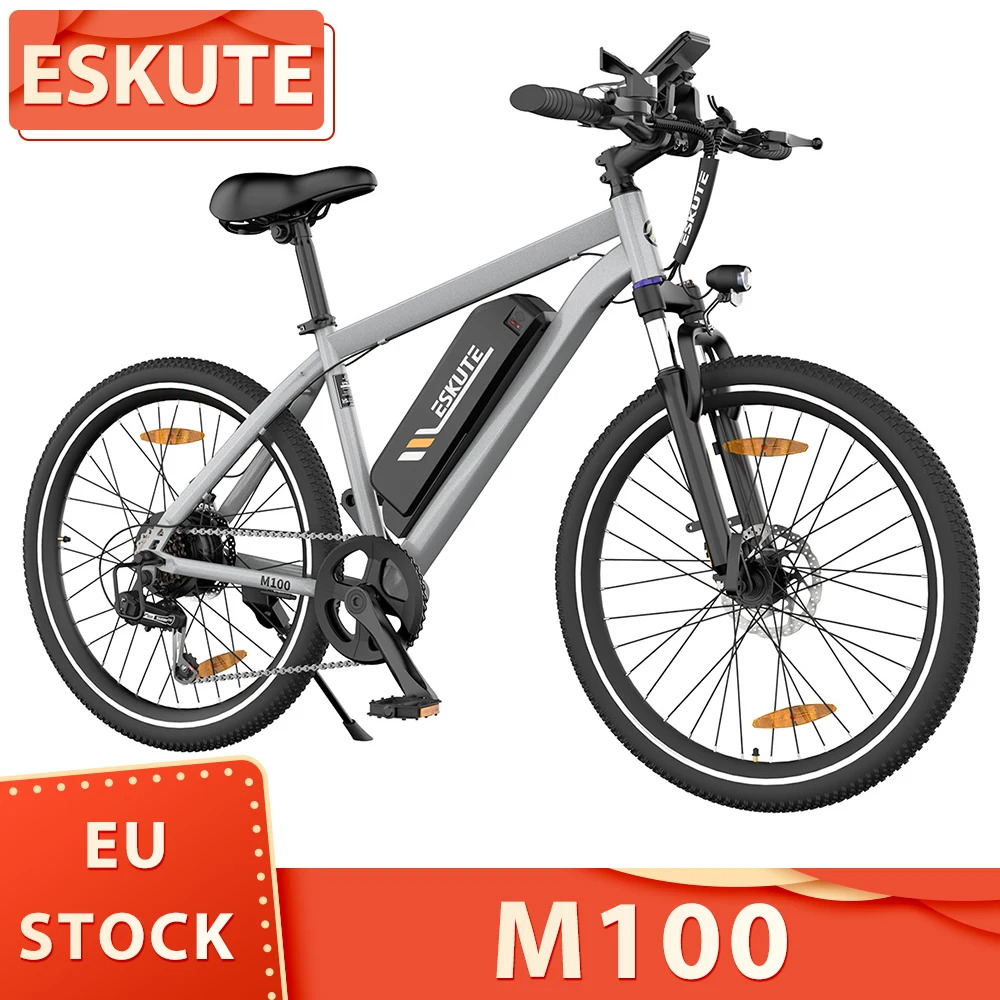 ESKUTE M100 Electric Bike 250W Brushless Motor 36V 10.4Ah Removable Battery 27.5 inch Tire EBike 25km/h Max Speed 50-60km Range