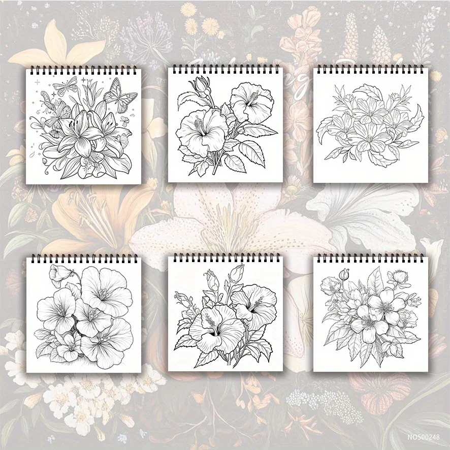 大人の花の塗り絵 - 8.27インチ x 8.27インチ、22ページ。 花柄、ストレス解消、花好きへのギフト。