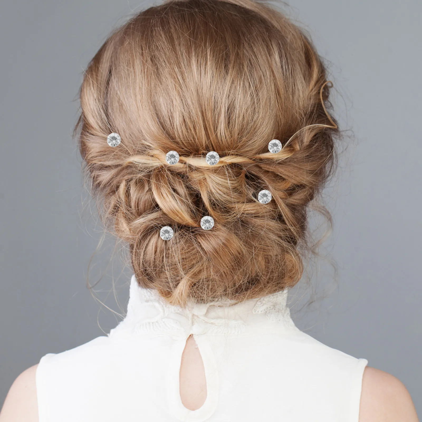 

12Pcs Rhinestone Metal Spiral Hair Coil Hair Accessories For Wedding Party Prom Birthday Silver