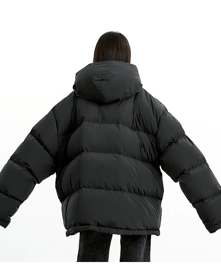So Hot That You'Ll Sweat~ Duck down Oversized down Jacket, Unisex, 2026 Winter New Style, Loose Black Hooded Coat