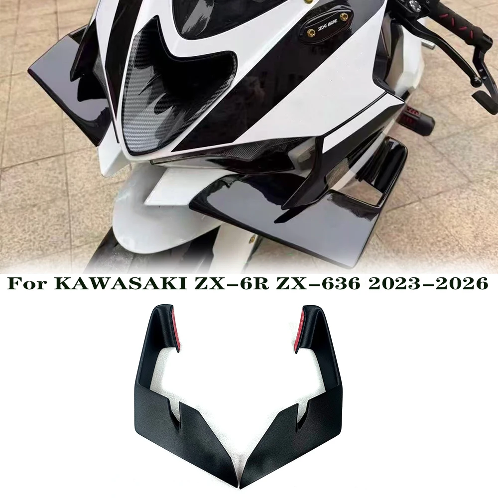 

For KAWASAKI Ninja ZX-6R NINJA ZX 636 ZX6R 2023-2026 Motorcycle ABS Front Spoiler Wing Aerodynamic Winglet Kit Fairing