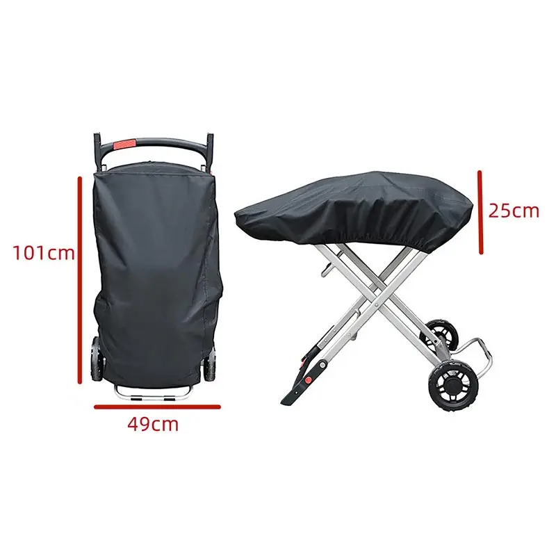Outdoor 210D Oxford Cloth Barbecue Cover,Portable Gas BBQ Stove Cover,Adjustable Baking Tray Cover Waterproof Dust Grill Cover