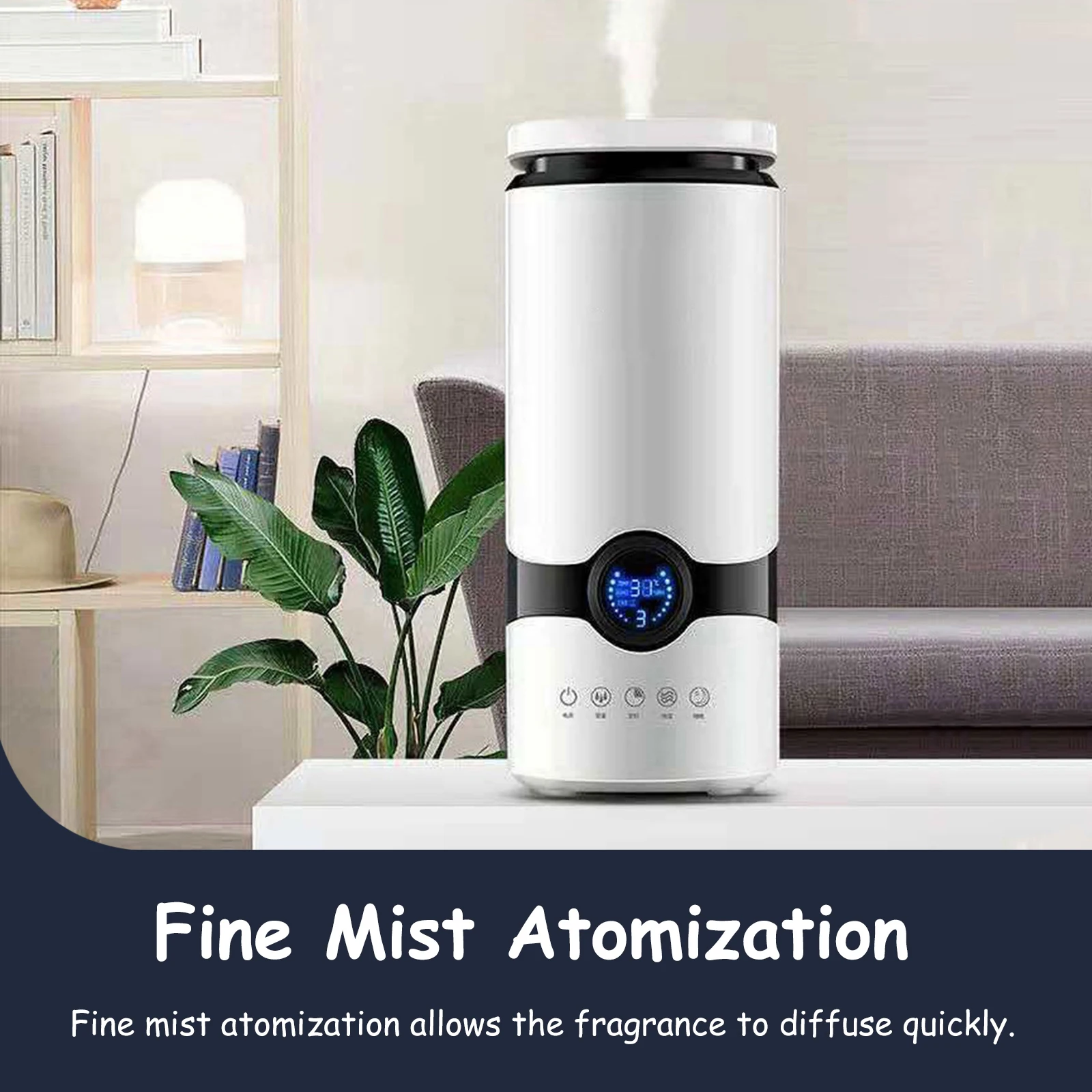 4L Air Humidifier with LED Display Room Humidifier Essential Oil Diffuser for Baby Room Home Office and Plants