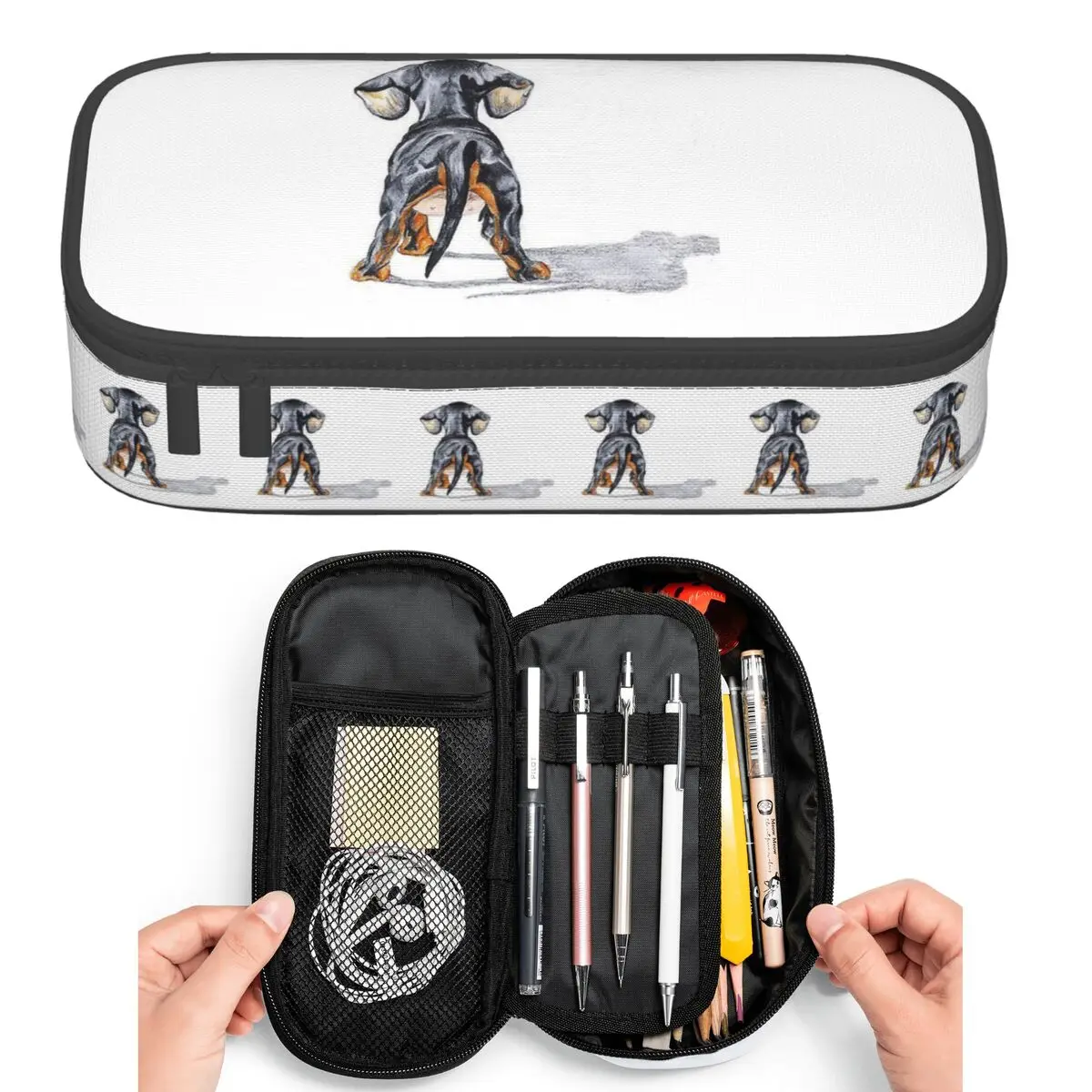 

Пеналы для собак и щенков на спине таксы для студентов, коробка для ручек, сумка для карандашей, большая вместительная сумка для карандашей, держатель для ручек