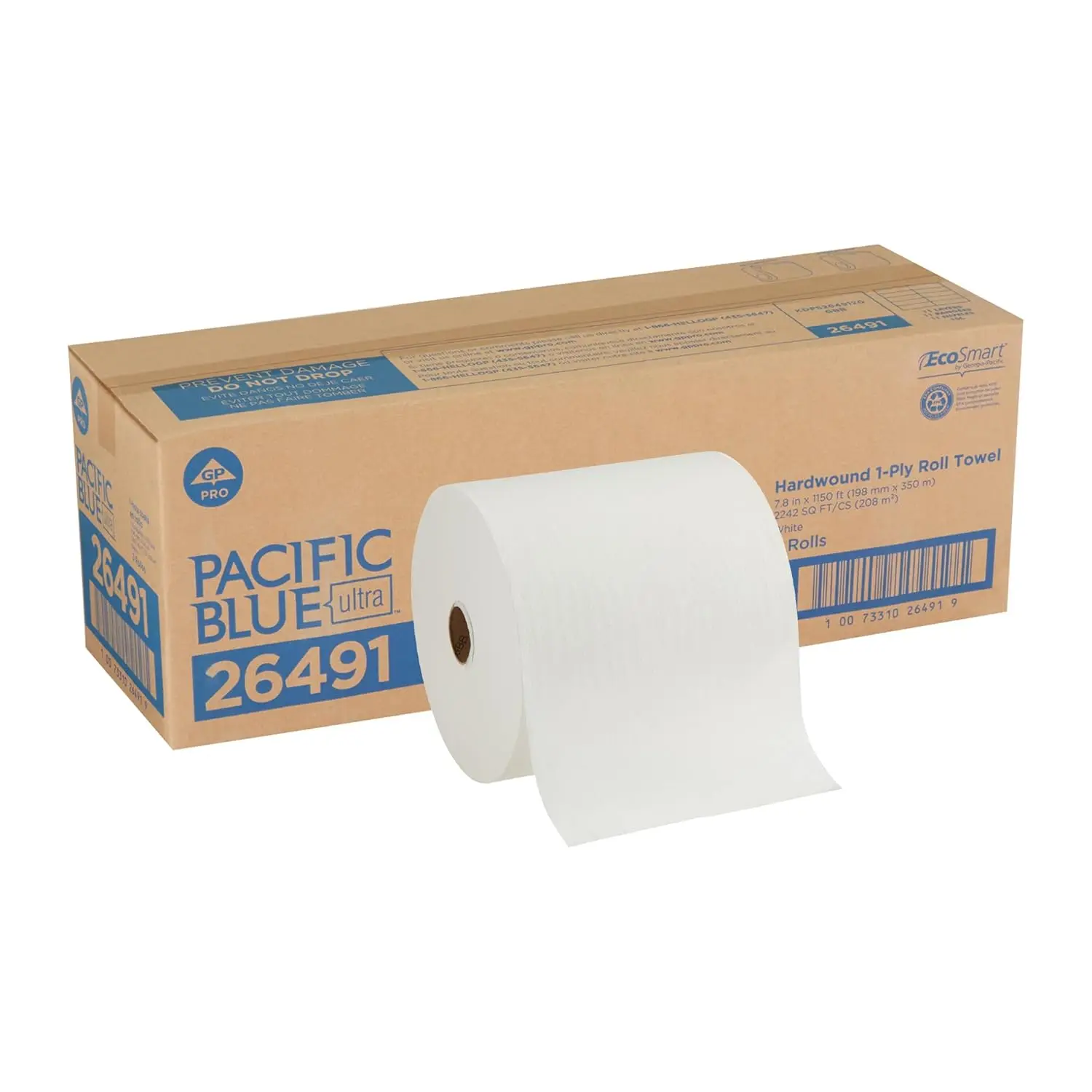 

Ultra High-Capacity Recycled Paper Towel Rolls, White, 8'', 1,150 Linear Feet Per Roll, 3 Rolls Per Case