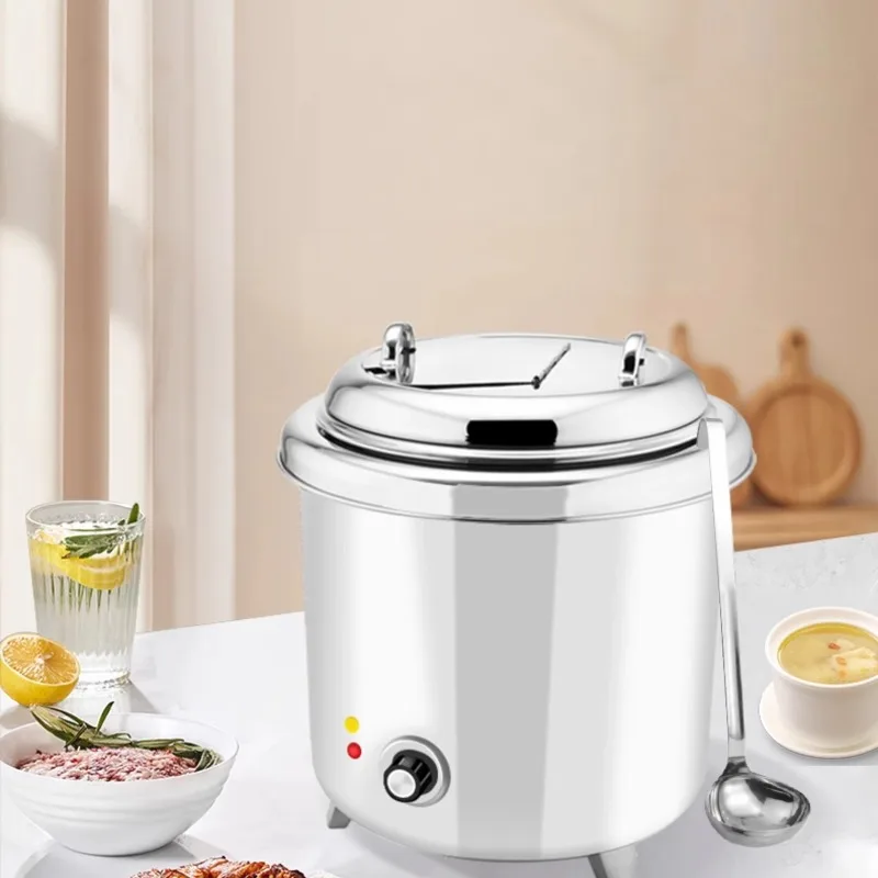 Hot Selling Thickened Stainless Steel Soup Warmer Catering Adjustable Buffet Electric Heating Porridge Soup Pot for Restaurant