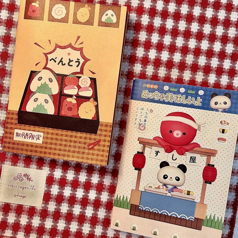 Creative Cartoon A6 Handheld Booklet Color Page Design 32 Sheets Portable Notebook Kawaii Record Diary Book Girls Students