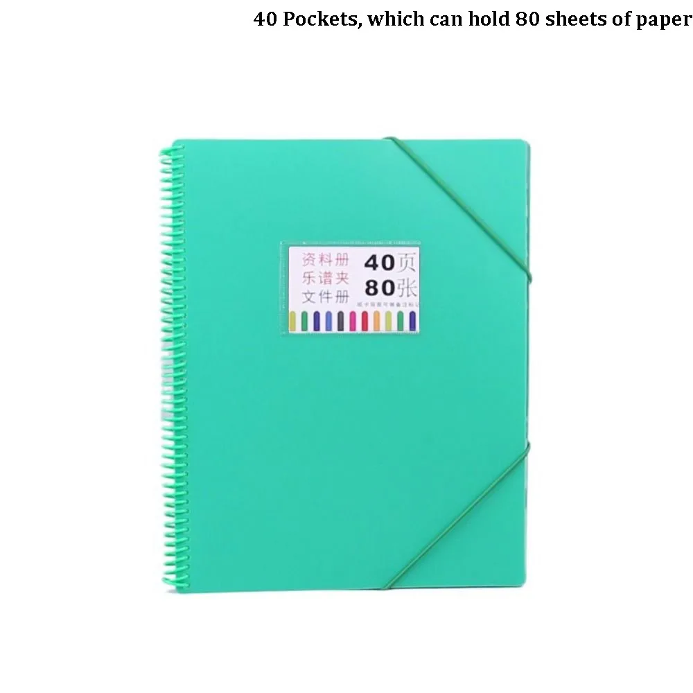 

New A4 File Folders with 40 Pockets Portable Documents Organizer Versatile Large Capacity File Organizer for Students