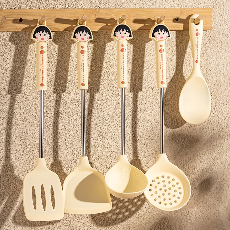 Kawaii Chibi Maruko-Chan Anime Hobby Cartoon Household Silicone Spatula Non-Stick Special Spatula Soup Spoon Colander