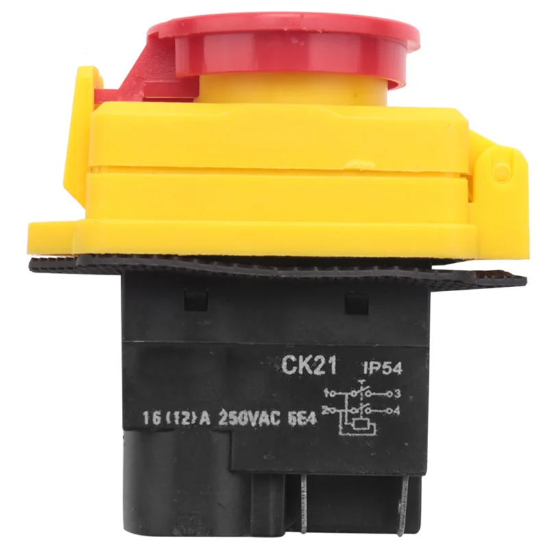 250V 16A IP54 Start Stop Switch No Volt Release Switch with Emergency Stop Push Button Electro netic on Off Switch