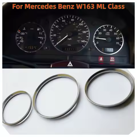 Matte Silver Chrome Advanced Speedometer Gauge Dial Bezel Ring Instr Panel Dashboard Cluster for Mercedes Benz W163 ML Class