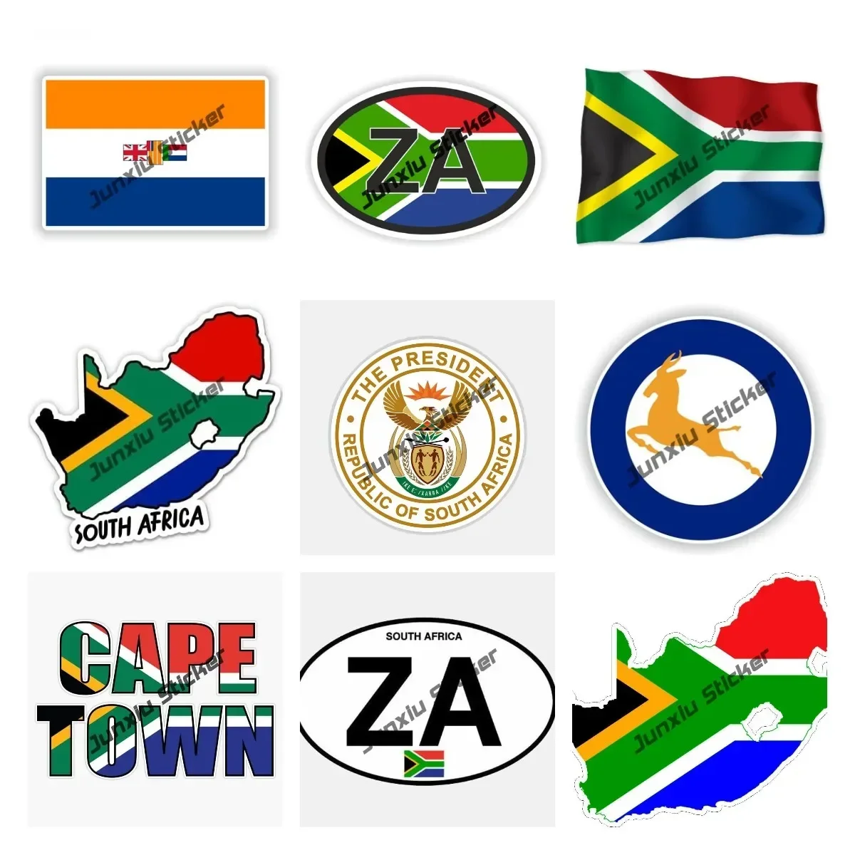 South Africa with Flag Vinyl Sticker Decal Cape Town Emblem of The Republic of South Africa Air Force Cape Town Accessories