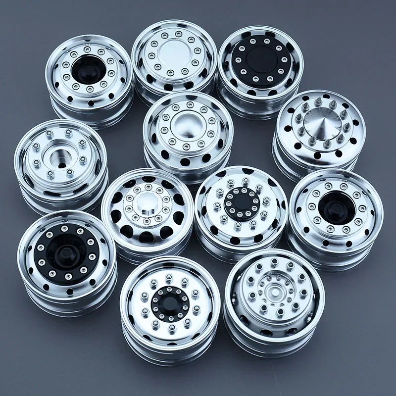 2pcs Aluminum Alloy Wheel Drive/Bearing Hub Rim Upgrade for 1/14 Tamiya RC Truck SCANIA 770S 56368 VOLVO ACTROS MAN Model Car