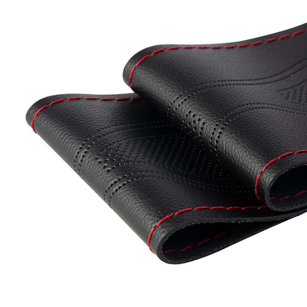 

1pc Handmade Car Steering Wheel Cover Microfiber Durable Skid Proof Heat Resistant Comfortable Grip Protection For Car