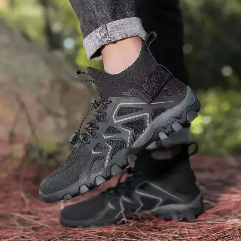 أزياء الرجال أحذية جودة في الهواء الطلق المشي لمسافات طويلة أحذية الصيف شبكة أحذية رياضية للرجل الراحة عدم الانزلاق تسلق الجبال حذاء Zapatos Hombre #4