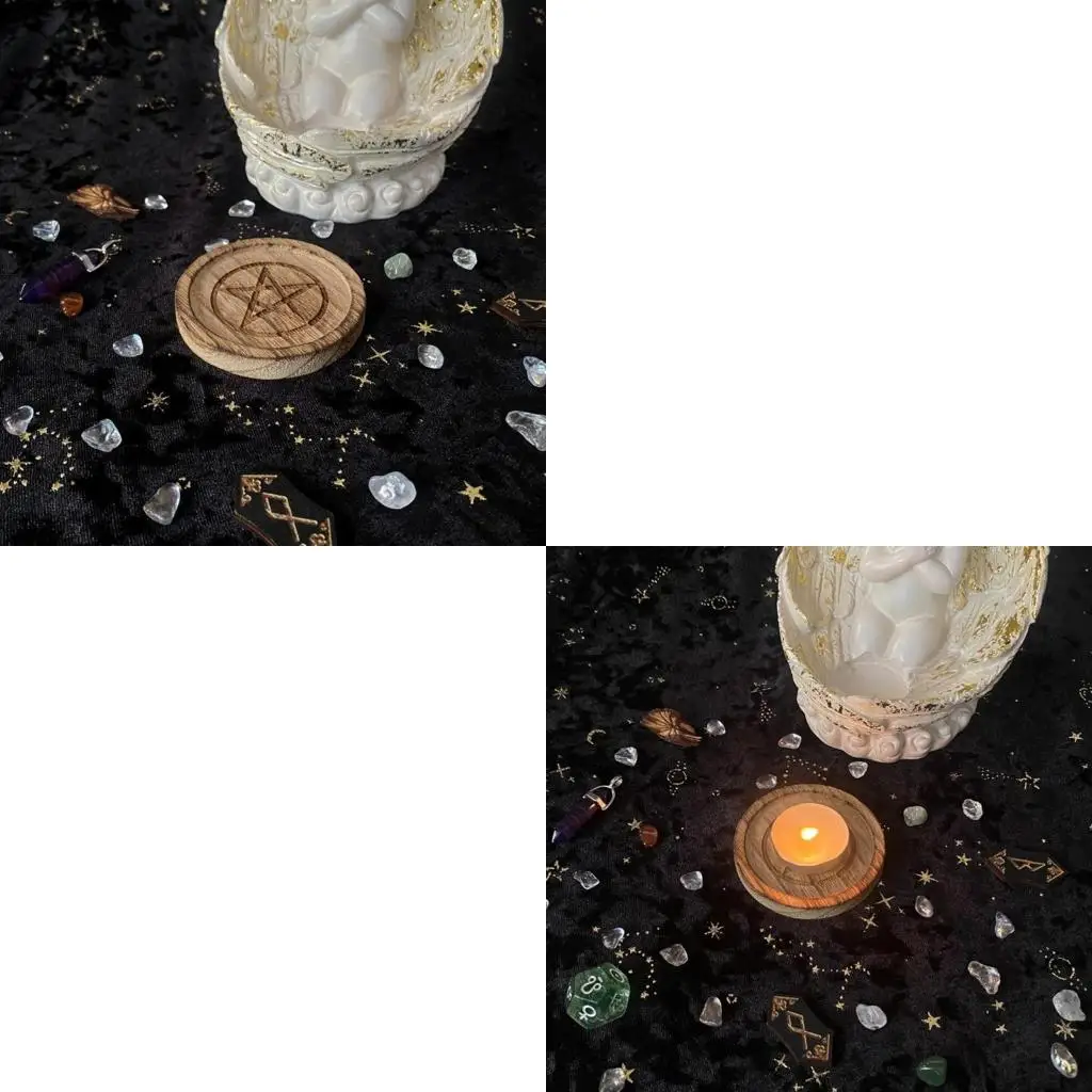 Q39E Holder Tray Star Pendulums Board Holder Plate Dowsing Divination Metaphysical Board Candlestick Board