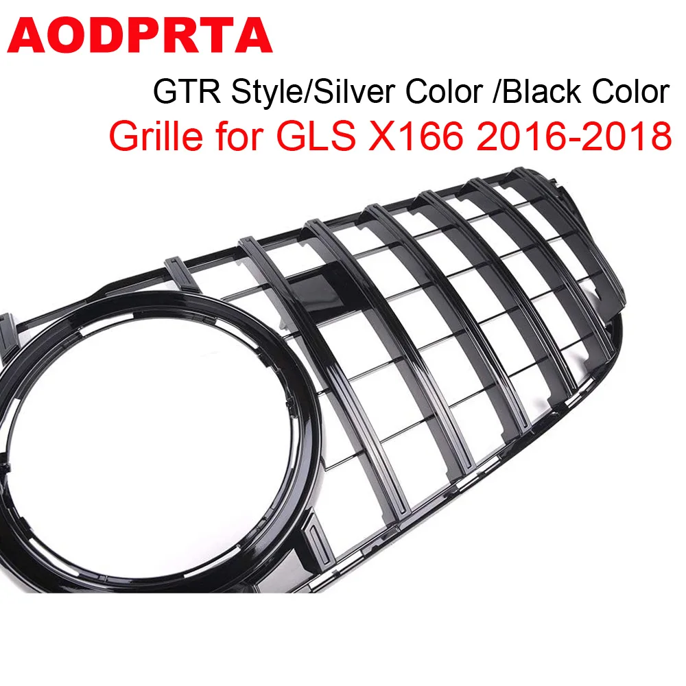 GLS X166 Grille Car Styling Front Bumper Grill for Mercedes GLS Class GLS400 GLS500 GLS450 2016-2018 GT Style Black