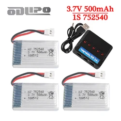 H31 Battery 3.7V 500mAh 752540 Lipo Battery And Charger For H107 H31 KY101 E33C E33 RC Drone Helicopter Spare Parts 3.7V Battery