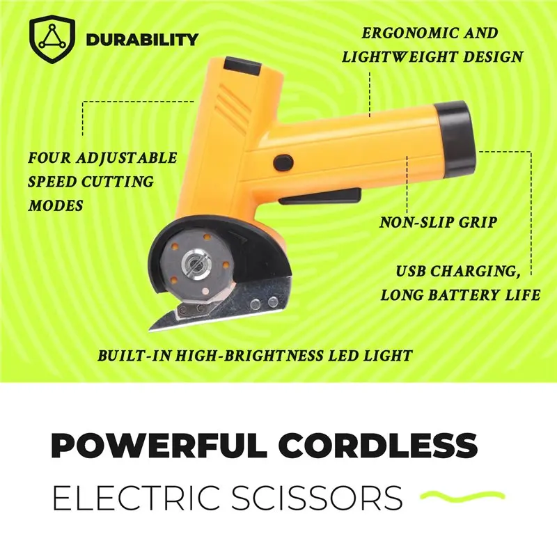 A96K-Cordless Electric Scissors For DIY Crafts- For Cardboard Cutter, Fabric Cutting Machine For Leather, Cloth, Sewing Projects
