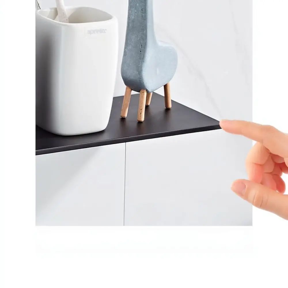 Modern Space Aluminum Bathroom Organizer Shelf Wall Mounted Storage Rack For Shampoo Cosmetics Floating Tray Holder